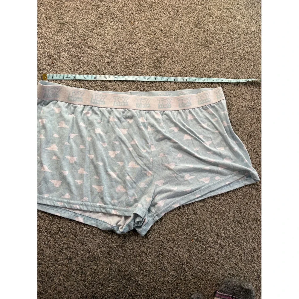 Toy Story Pajama Shorts Women XL Blue Cloud Print Elastic Waist Lounge Disney - Picture 7 of 9